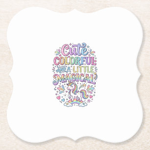 Dessous-de-verre En Papier Licorne Mignonne Colorée et un Peu Magique Origina