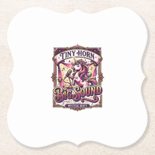 Dessous-de-verre En Papier Licorne Petite Corne Gros Son Stylé Merch Design_1