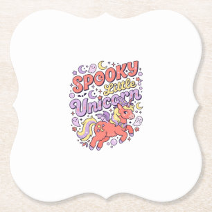 Dessous-de-verre En Papier Licorne Petite Licorne Sombre Fantaisie Fond Blanc
