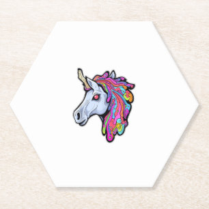 Dessous-de-verre En Papier Licorne Punk Drôle Ironique Cool Licorne Punk Rock