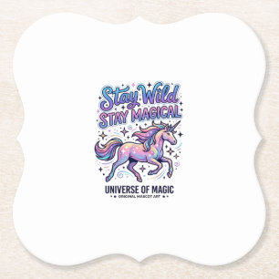 Dessous-de-verre En Papier Licorne Reste Sauvage Reste Magique Commercial Typ