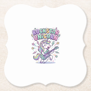 Dessous-de-verre En Papier Licorne Rockstar Licorne Charmant Vêtements Graphi