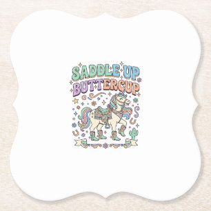 Dessous-de-verre En Papier Licorne Sellez Buttercup Kawaii Typographie Desi
