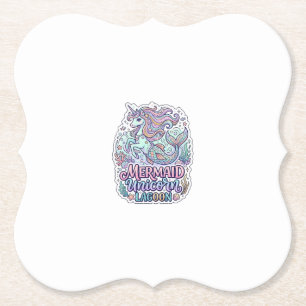 Dessous-de-verre En Papier Licorne Sirène Licorne Lagune Conception Graphique