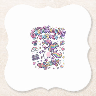 Dessous-de-verre En Papier Licorne skateboarding Licorne Typographie Gras T-S