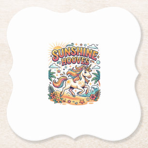 Dessous-de-verre En Papier Licorne Sunshine Sabots Autocollant Commercial et 