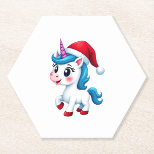 Dessous-de-verre En Papier Licornes Noël_Père Noël Licorne Débardeur (1
