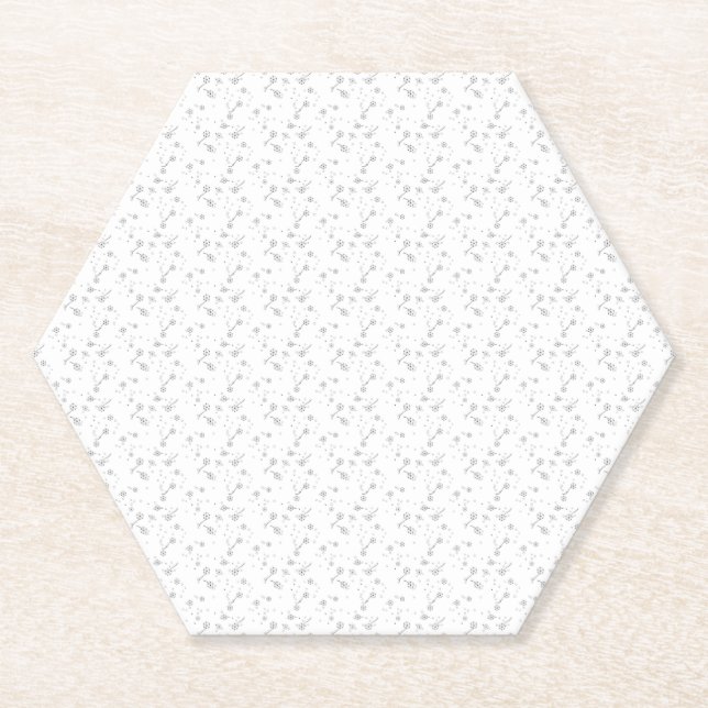 Dessous-de-verre En Papier Ligne Art, Poussière d'Étoiles (Devant)