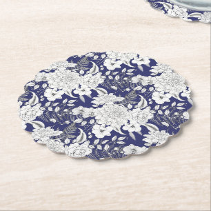 Dessous-de-verre En Papier Ligne eucalyptus rose romantique tirant violet