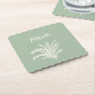 Dessous-de-verre En Papier Lily De La Vallée Personnalisée