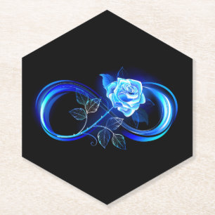Dessous-de-verre En Papier L'infini lumineux avec une rose bleue