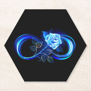 Dessous-de-verre En Papier L'infini lumineux avec une rose bleue