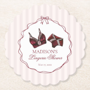 Dessous-de-verre En Papier Lingerie bordeaux rouge Douche en dentelle Enterre