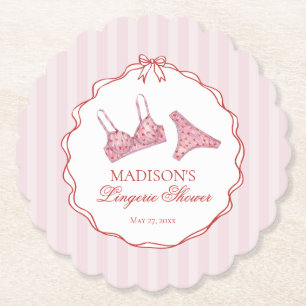 Dessous-de-verre En Papier Lingerie rose et rouge à cœur sous-vêtements fête 