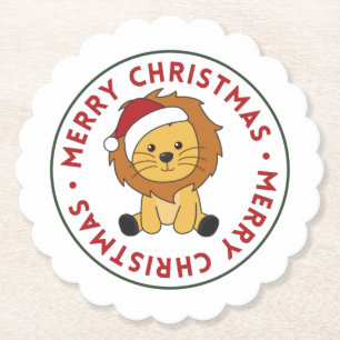 Dessous-de-verre En Papier Lion Noël Neige Hiver Animaux Lions Papier Coa