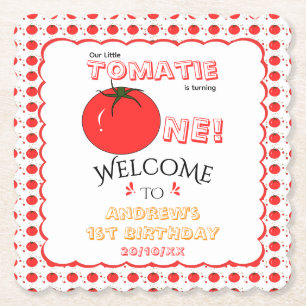 Dessous-de-verre En Papier Little Tomatie Fait Son Premier Anniversaire Cute 