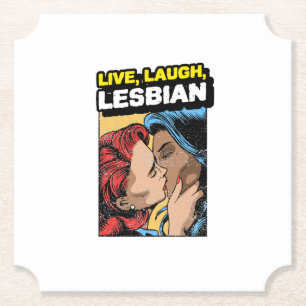 Dessous-de-verre En Papier Live Laugh Lesbian