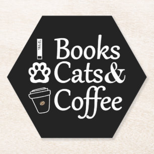 Dessous-de-verre En Papier Livres Chats & Café