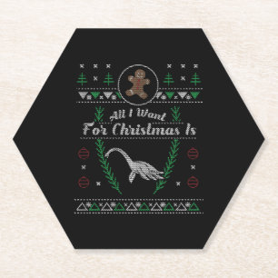 Dessous-de-verre En Papier Loch Ness Monster Christmas Fausse Chemise