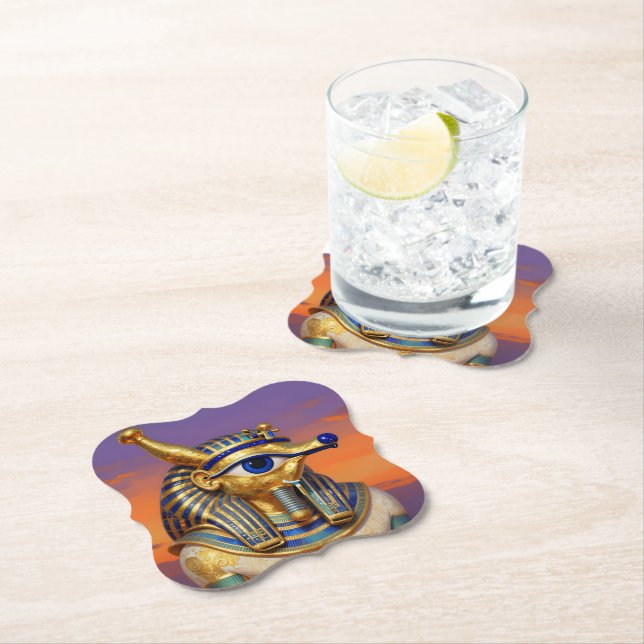 Dessous-de-verre En Papier L'Œil égyptien´5 (En situation)