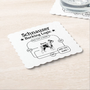 Dessous-de-verre En Papier Logique d'aboiement de Schnauzer Chien cool Amateu