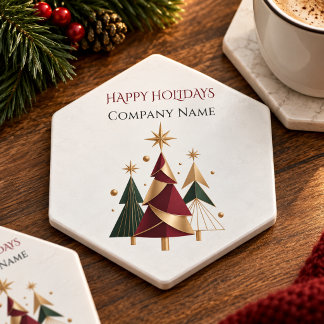 Dessous-de-verre En Papier Logo de Noël d'entreprise géométrique moderne