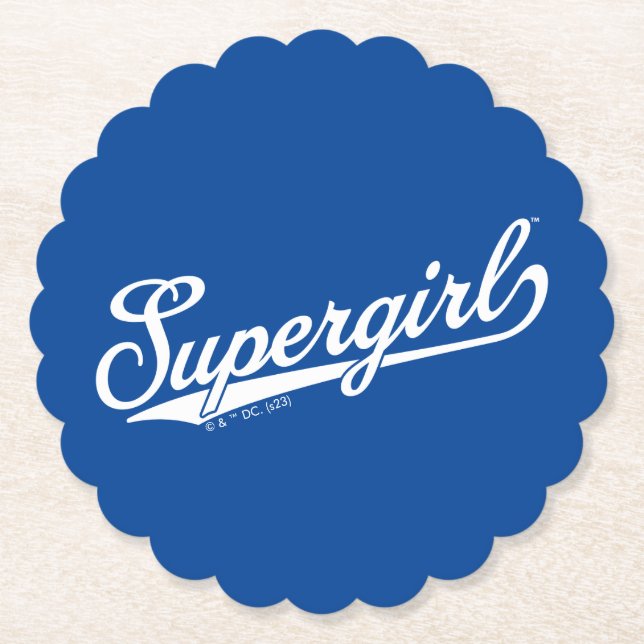 Dessous-de-verre En Papier Logo du nom étoilé Supergirl Baseball (Devant)