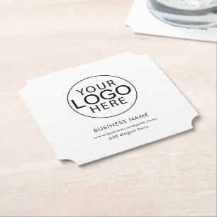 Dessous-de-verre En Papier Logo et site Web d'entreprise minimaliste moderne