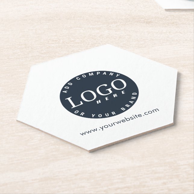 Dessous-de-verre En Papier Logo et site Web d'entreprise simples (Incliné)