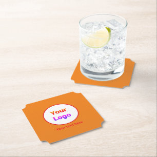 Dessous-de-verre En Papier Logo personnalisé simple et élégant ici société
