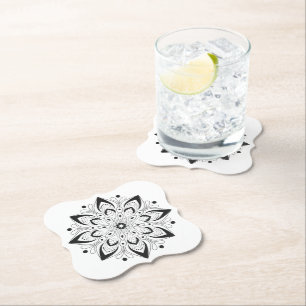 Dessous-de-verre En Papier Lotus Mandala Design Paper Dessous de verre