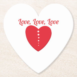 Dessous-de-verre En Papier Love Dessous de verre Red Heart & Dots