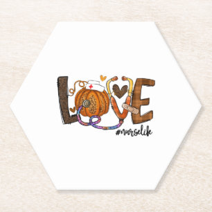 Dessous-de-verre En Papier Love Nurse Life Citrouille Leopard Automne Hallowe