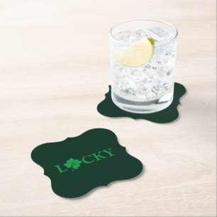 Dessous-de-verre En Papier Lucky Green Clover Shamrock St. Patrick's Day