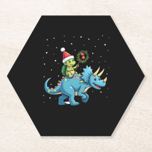 Dessous-de-verre En Papier Lumière de Noël Tortue Santa Cheval Renne T-Rex