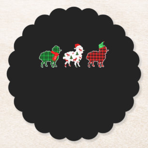 Dessous-de-verre En Papier Lumières de l'arbre de Noël des moutons amusants
