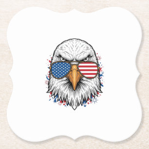 Dessous-de-verre En Papier Lunettes de soleil aigle patriotique Vintage Vecto