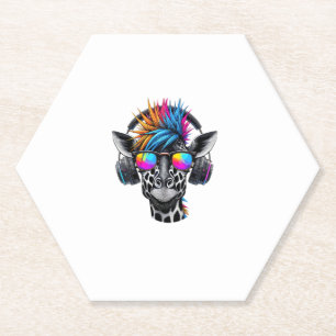 Dessous-de-verre En Papier Lunettes de soleil cool Giraffe Casques Giraffes