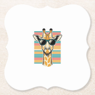 Dessous-de-verre En Papier Lunettes de soleil girafe vintage vecteur rayure r