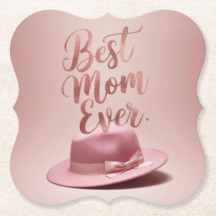Dessous-de-verre En Papier Luxe Best Mom Ever Rose Gold Dessous de verre