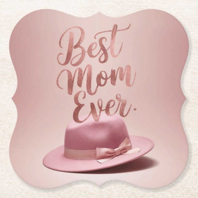 Dessous-de-verre En Papier Luxe Best Mom Ever Rose Gold Dessous de verre (Devant)