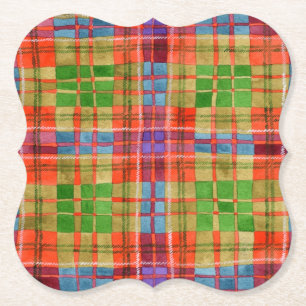 Dessous-de-verre En Papier MAC RAE TARTAN Dessous de verre de papier de suppo