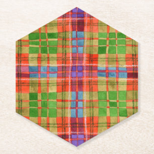 Dessous-de-verre En Papier MAC RAE TARTAN Pointé Hexagon Dessous de verre pap