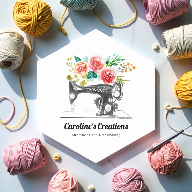 Dessous-de-verre En Papier Machine à coudre Noir Blanc Seamstress Tailor (Créateur téléchargé)