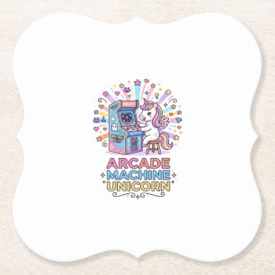 Dessous-de-verre En Papier Machine de jeux vidéo licorne Art POD Licorne Impr