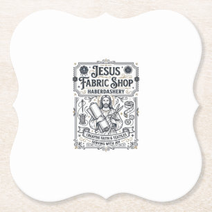 Dessous-de-verre En Papier Magasin de tissus Jésus Mercerie Magasin de tissus