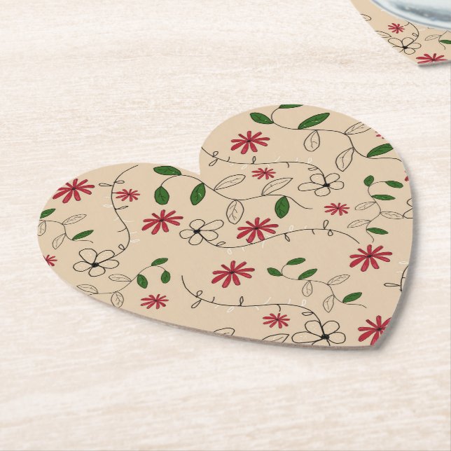 Dessous-de-verre En Papier Magic Garden Flower Motif (Incliné)