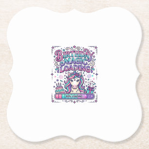 Dessous-de-verre En Papier Magie d'anniversaire de licorne Chargement Marketp
