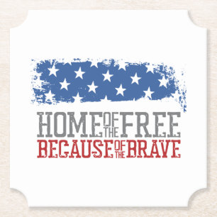 Dessous-de-verre En Papier Maison des libres grâce aux braves drapeau américa
