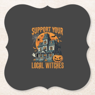 Dessous-de-verre En Papier Maison Hantée Halloween Soutenez Vos Sorcières Loc